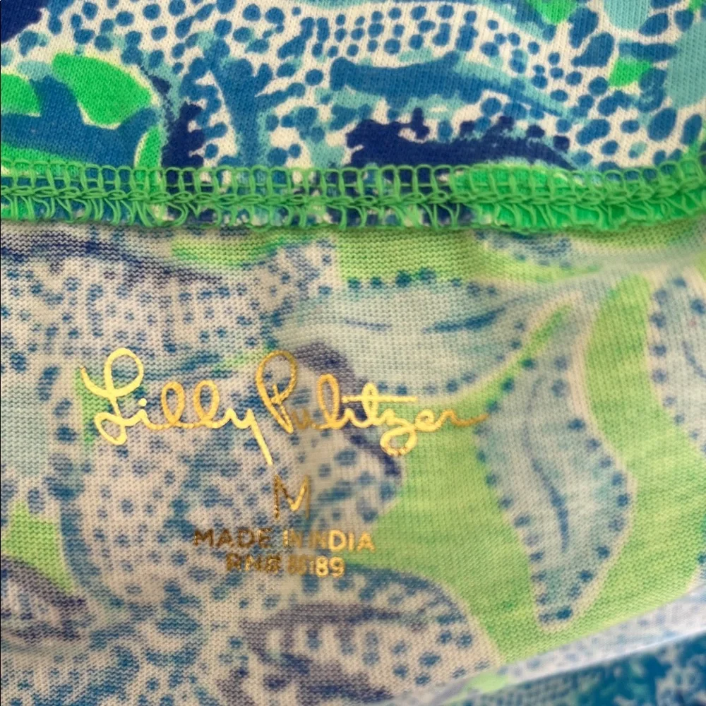 Lilly Pulitzer Blue and Green Floral Blouse - Picture 2 of 2
